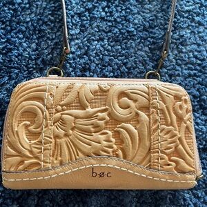 B.O.C. Leather clutch purse with cross body strap option!